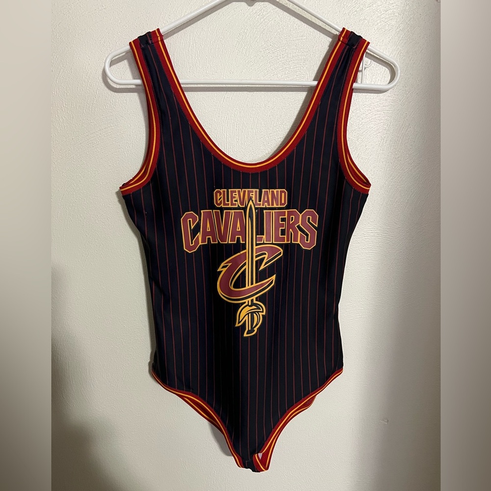 NBA‎ Cleveland Cavaliers One Piece Swim Suit Navy Blue Red Yellow Women's Size M